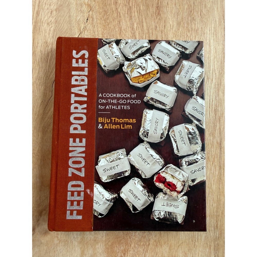 Feed Zone Portables VELOPRESS Cookbook Athletes Brown Orange Hardcover 9.5x7